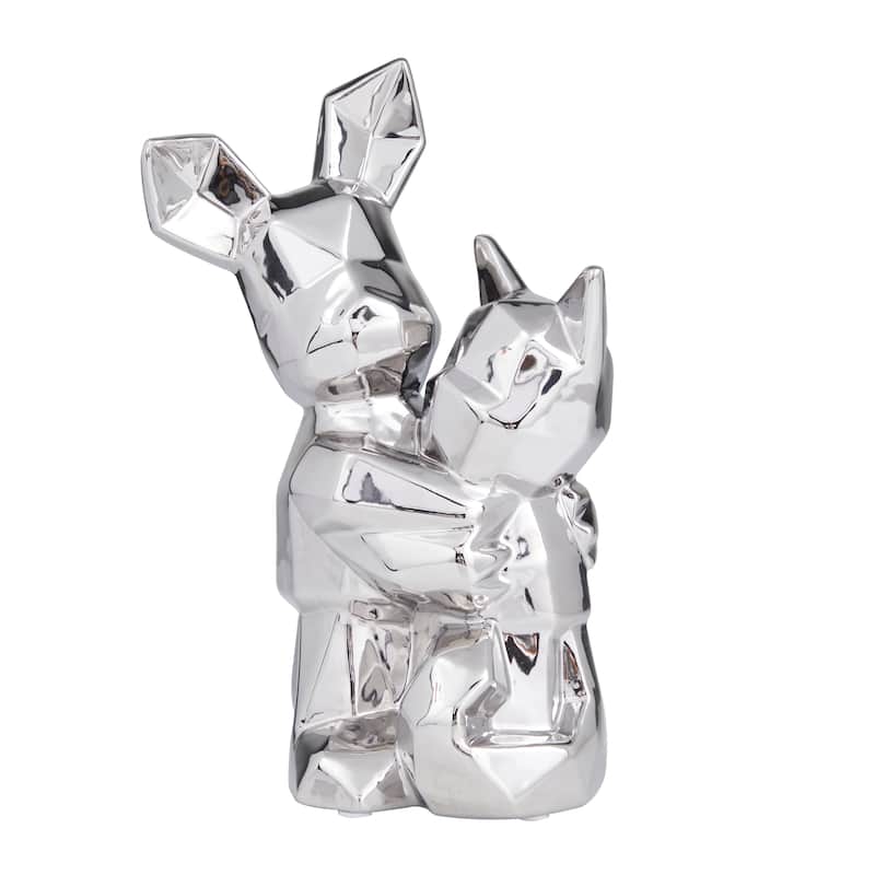 Porcelain Cubist Dog Sculpture - 8 x 5 x 12