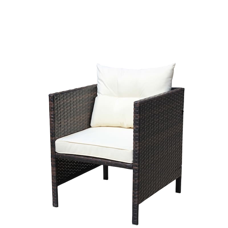 Patio Wicker Chairs with Cushions,Metal Frame and Legs