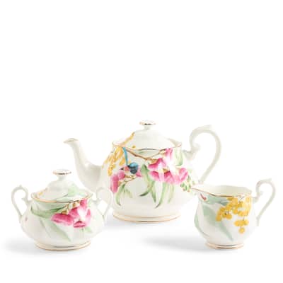 Royal Albert Miranda Kerr Australiana Teapot, Sugar & Creamer Set, 3-Piece - N/A