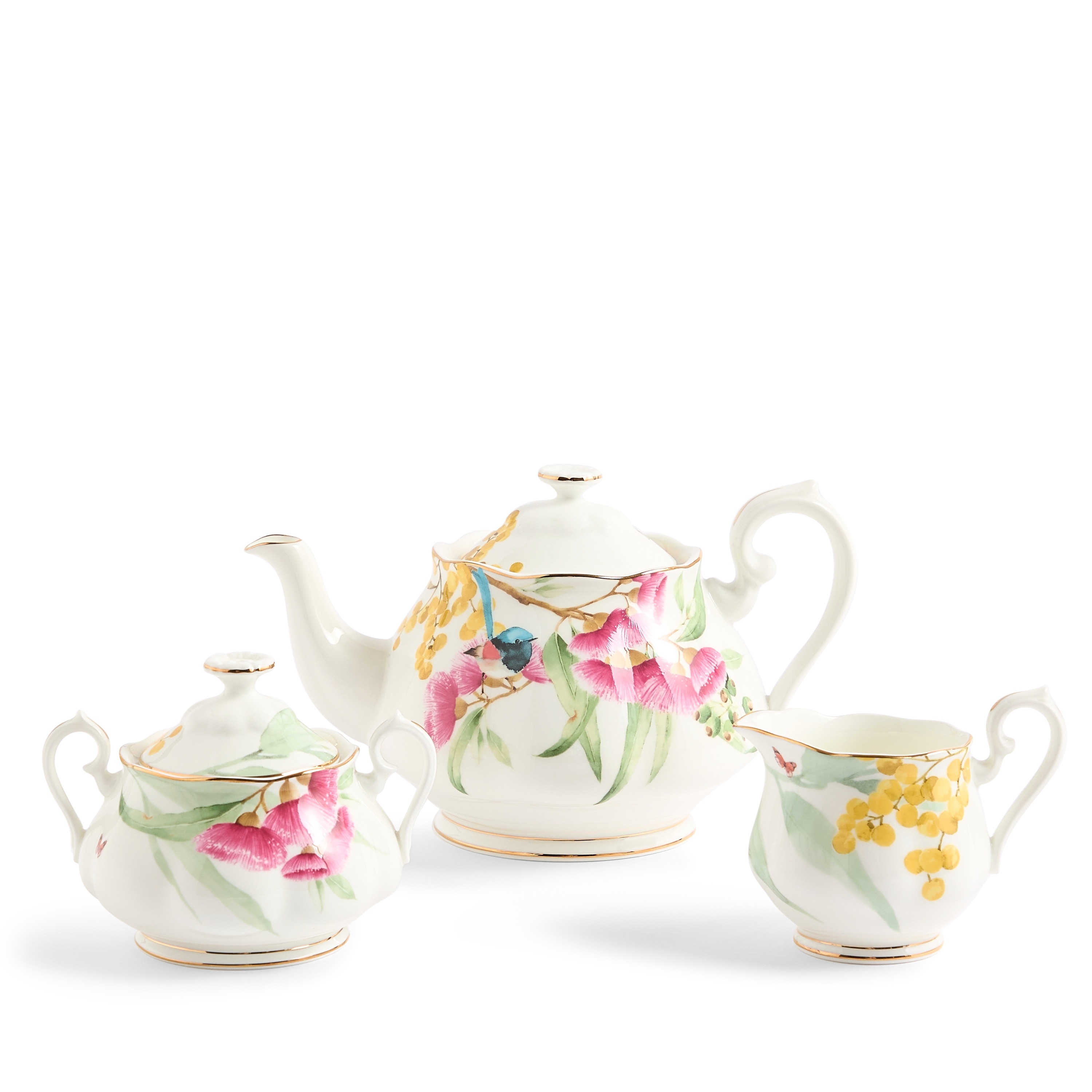 Royal Albert Miranda Kerr Australiana Teapot, Sugar & Creamer Set, 3-Piece