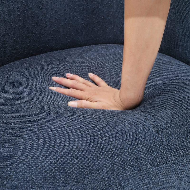 Tapestry 28.5" Boucle Swivel Chair - 360-Degree Metal Swivel Base