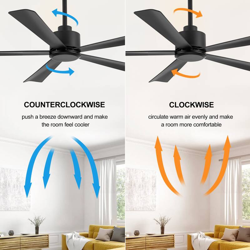 52-Inch 5-Blade Ceiling Fan with Remote without Light