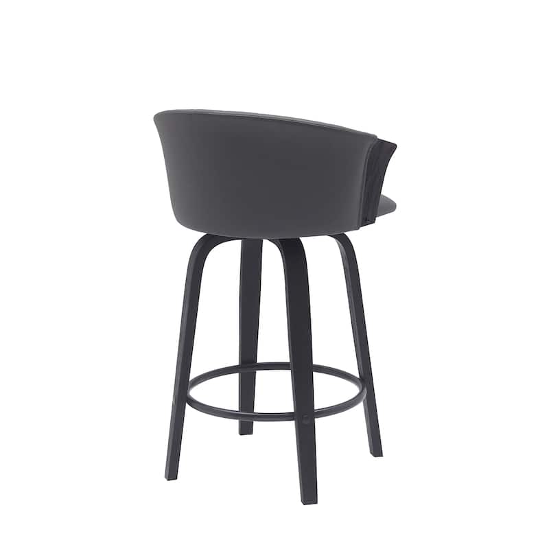 Diana Upholstered Wood Bar or Counter Height Swivel Stool