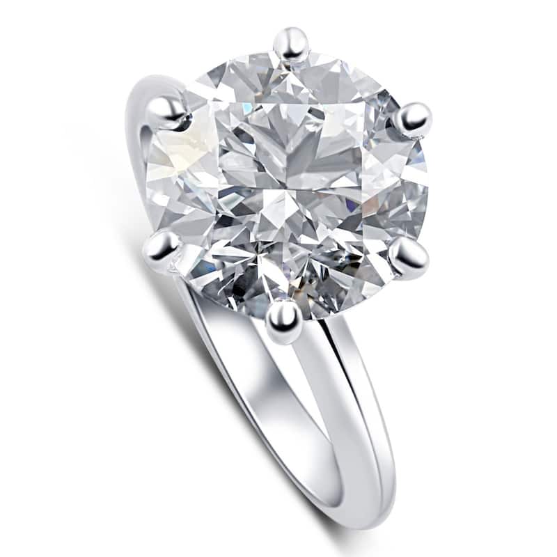 Certified 6Ct Solitaire Diamond Engagement Ring White Gold Lab Grown