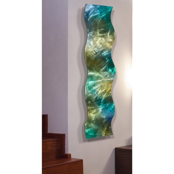 Statements2000 Modern 3D Metal Wall Art Accent Sculpture Jon Allen Silver Wave
