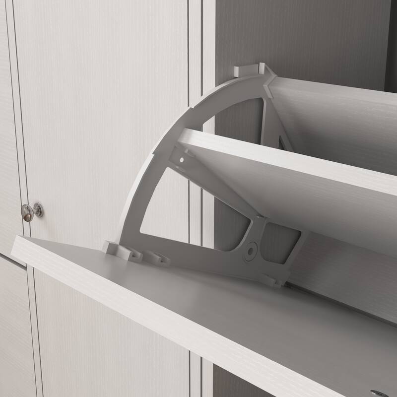 Narrow Shoe Rack Cabinet Organizer with 3 Flip Drawers, Adjustable Compartments and Spacious Top for Entryway or Hallway
