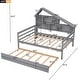 preview thumbnail 12 of 14, Full Size Platform Bed with Trundle and Shelves