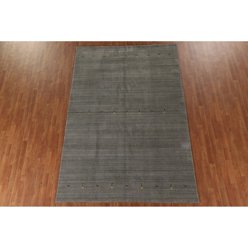 Tribal Gabbeh Oriental Area Rug Hand-Knotted Wool Carpet - 6'6"x 9'9"