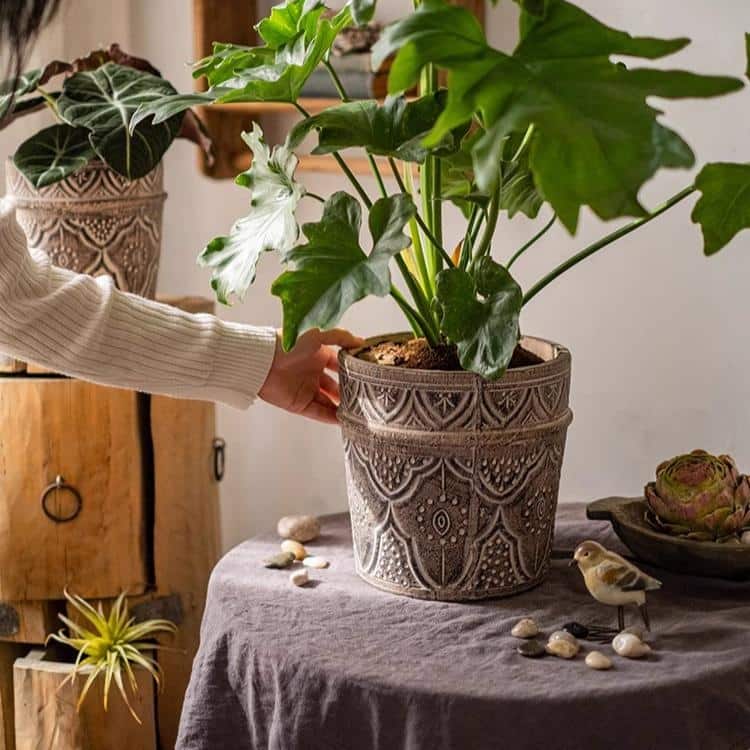 RusticReach Classic Element Art Planter Clay Flowerpot