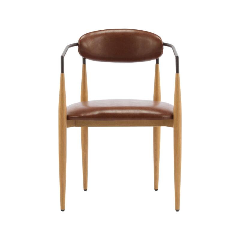 Modern Industrial Elmore Upholstered Dining Chairs (Set of 2) with Iron Frame by Christopher Knight Home
