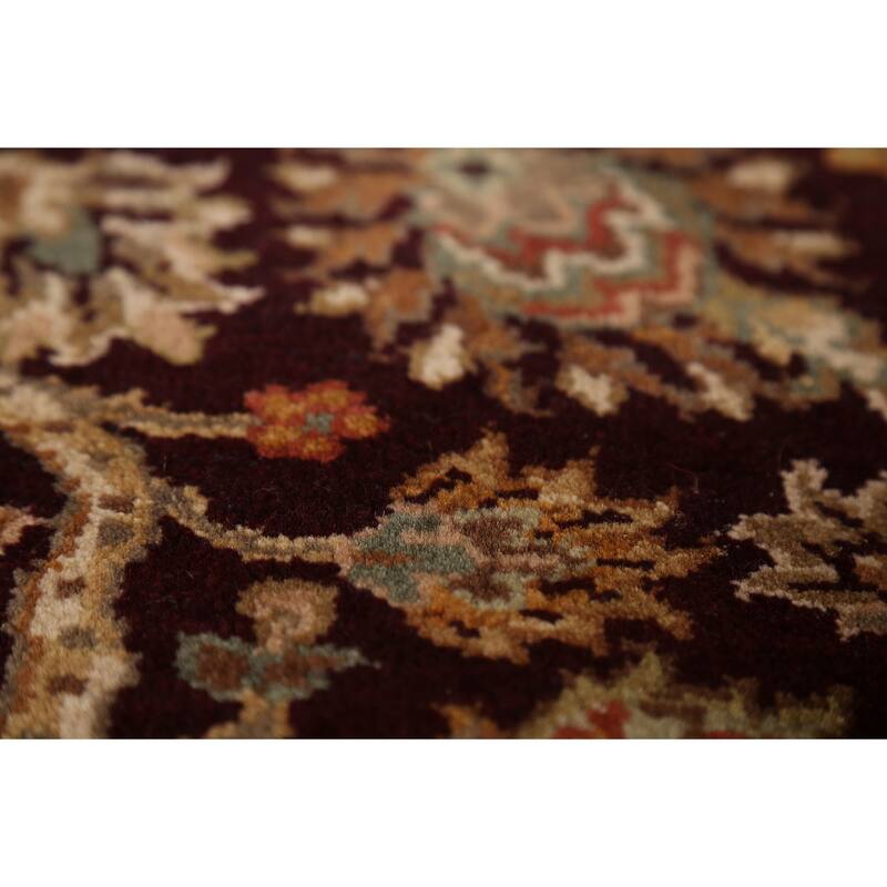 All-Over Floral Agra Oriental Area Rug Hand-Knotted Wool Carpet - 4'1"x 5'11"
