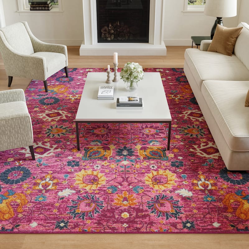 Nourison Passion Boho French Country Floral Area Rug.
