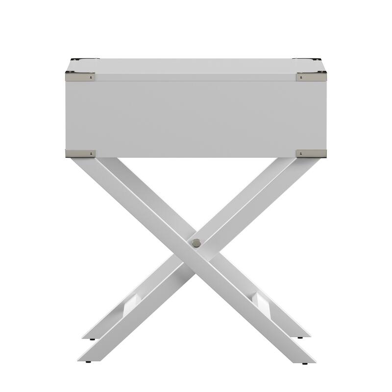 Kenton X Base Wood Accent Campaign Table by iNSPIRE Q Bold