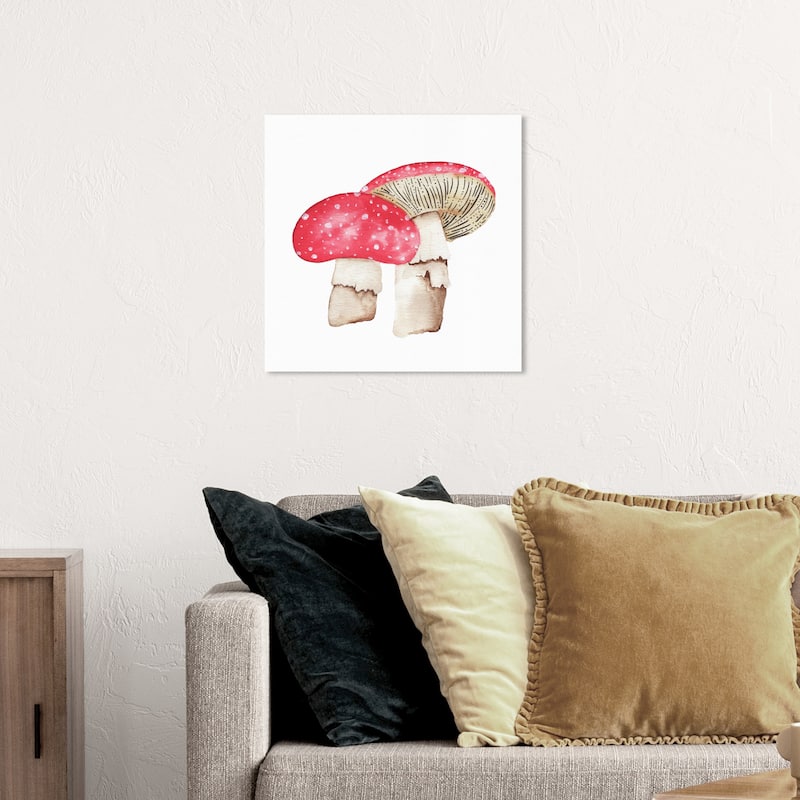 Wynwood Studio 'Pastel Mushrooms' Food and Cuisine Wall Art Canvas Print Vegetables - Red, White