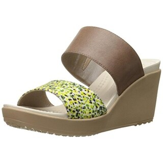 Crocs Women's 'A-Leigh Linen Wedge' Linen Sandals - 15398705 ...