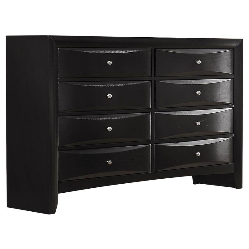 Ica 5pc Queen Bedroom Set with Storage Headboard and Footboard, Black