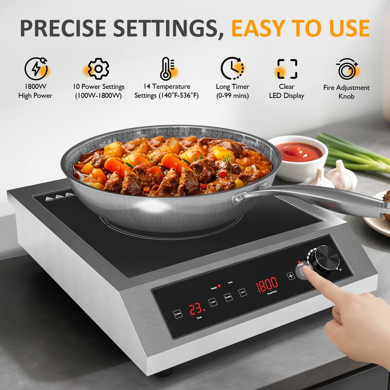 1800W Portable Induction Cooktop
