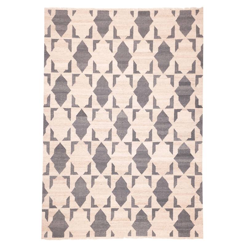 ECARPETGALLERY Flat-Weave Ankara FW Beige Wool Kilim - 9'6 x 13'3
