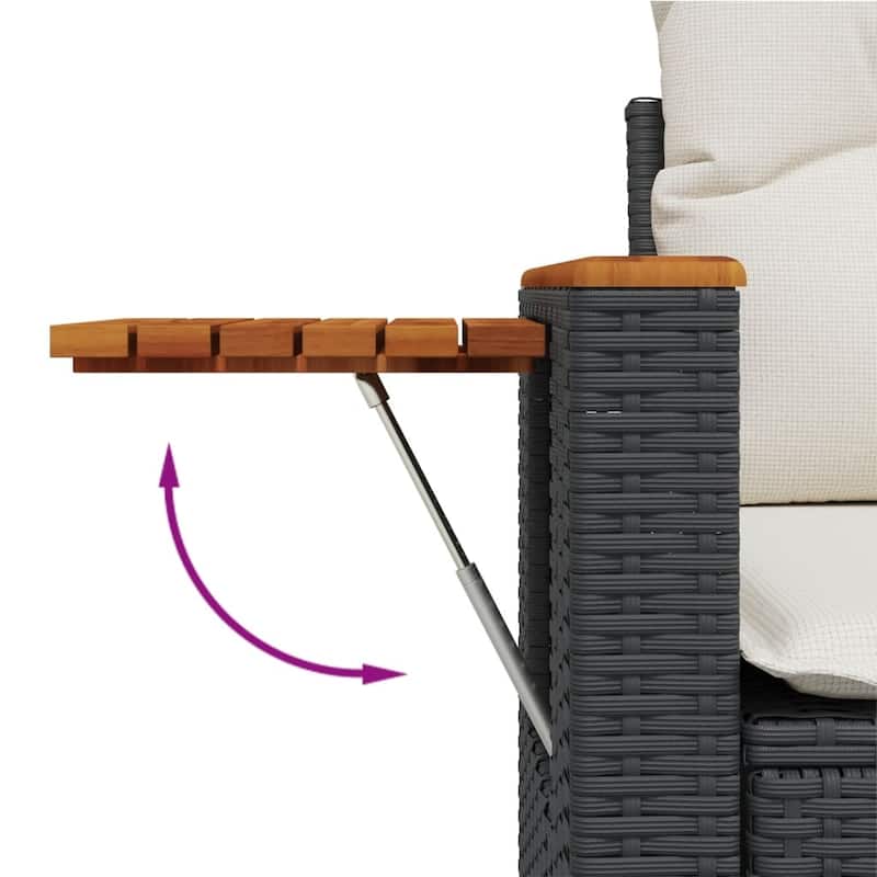 vidaXL Patio Sofa Set with Cushions Outdoor Conversation Furniture Poly Rattan