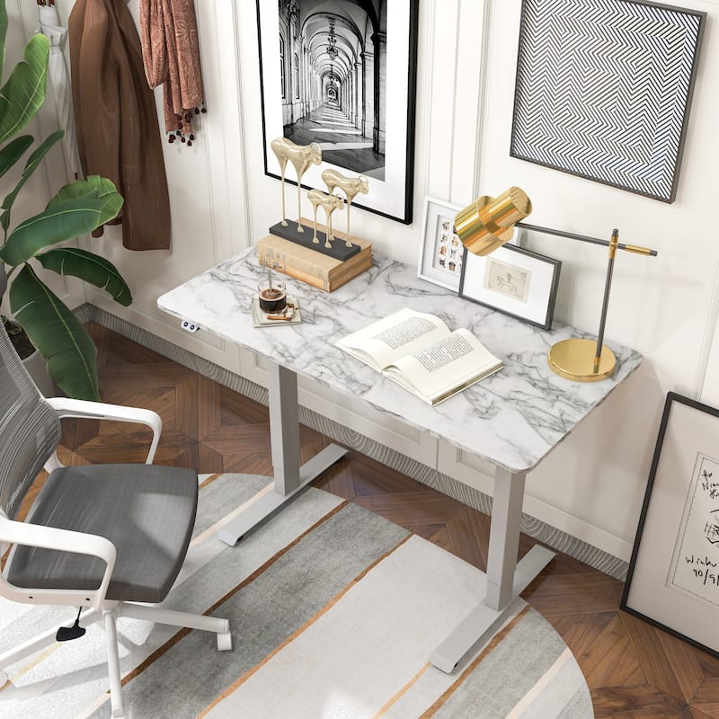 Carlos Modern 47-inch Metal Electric-Powered Adjustable Standing Desk by Furniture of America