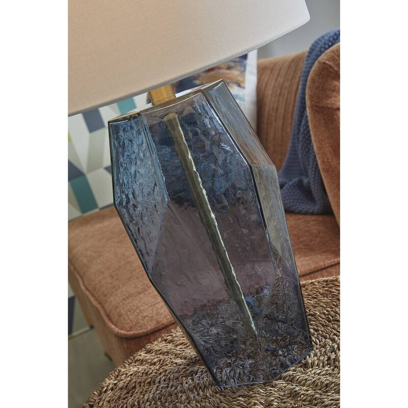 Signature Design by Ashley Tallow Blue Table Lamp - 14" W x 14" D x 23.75" H