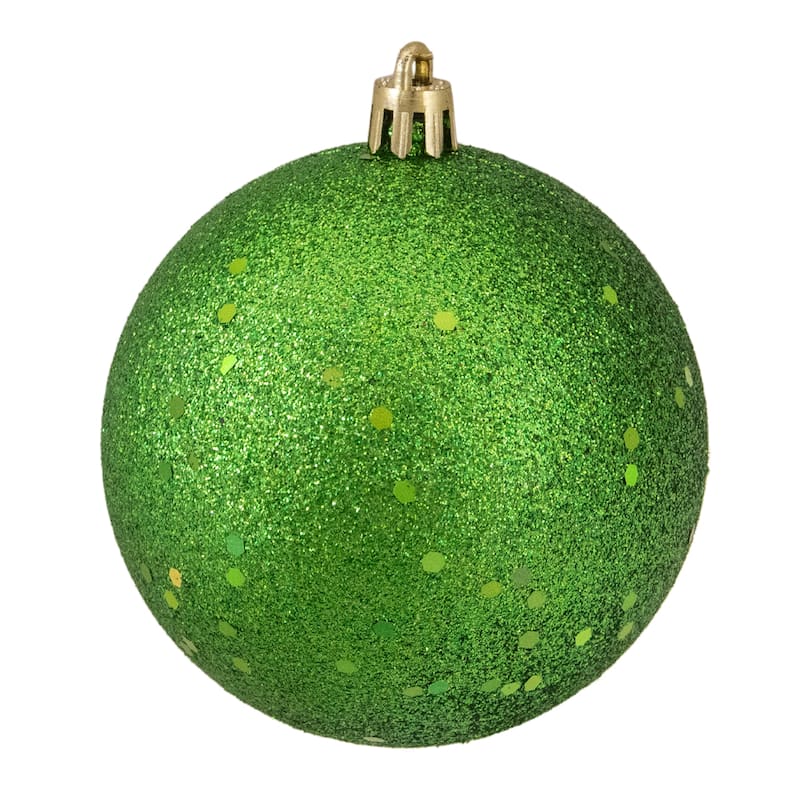 32ct Xmas Green Shatterproof 4-Finish Christmas Ball Ornaments 3.25"