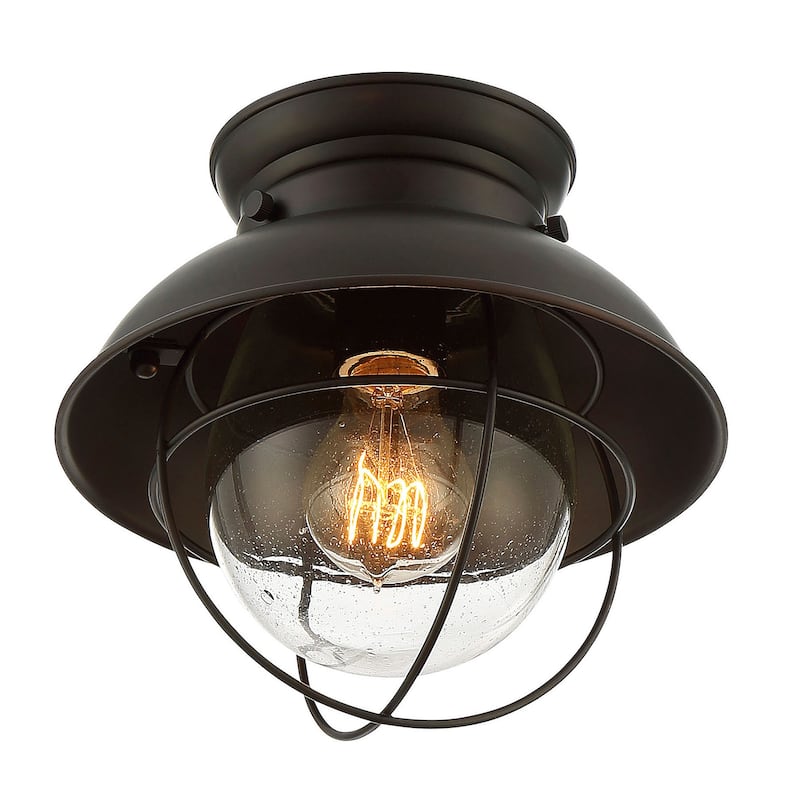 Meridian M60009 Single Light 9" Wide Flush Mount Lantern Ceiling