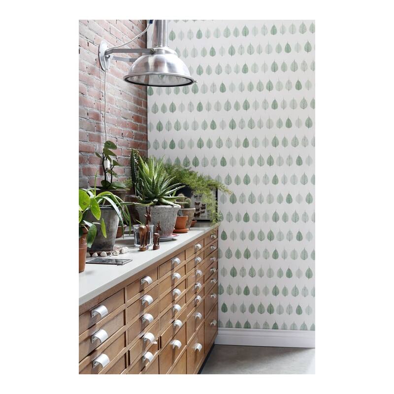 ESTA Home Greenhouse Green Leaves Wallpaper - 20.5 x 396 x 0.025