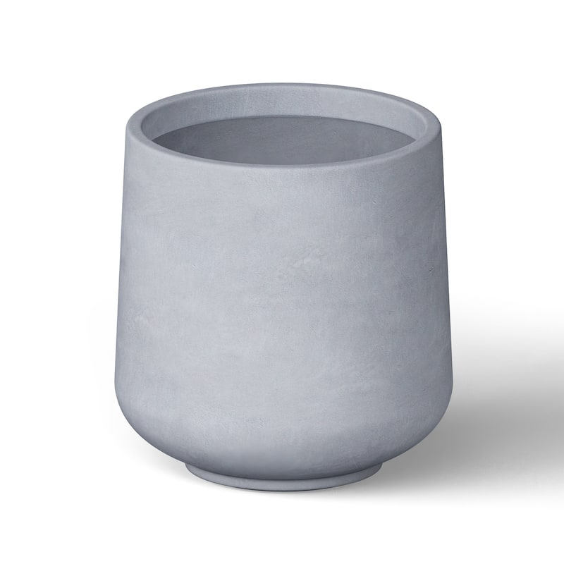 Concrete Tall Round Flower Planter Pot with Drainage Hole - Granite Gray(Enhanced Interior) - 16.5 x 17.5 in
