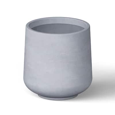 Concrete Tall Round Flower Planter Pot with Drainage Hole