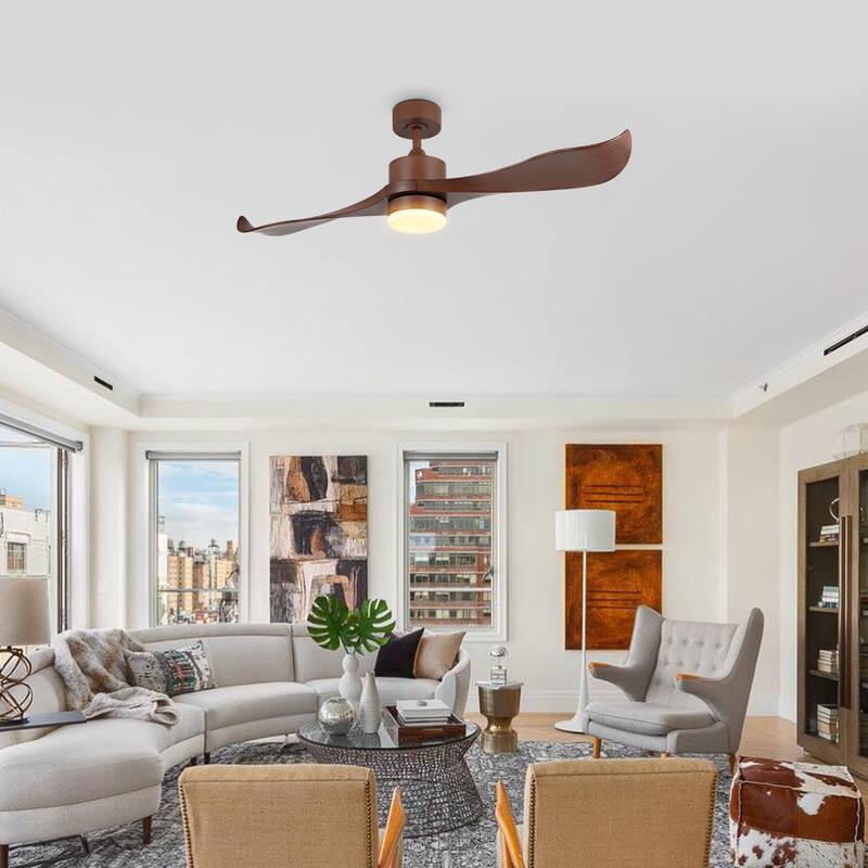 WINGBO 52 inch 2 Blades Modern Ceiling Fan with Lights and Remote - N/A