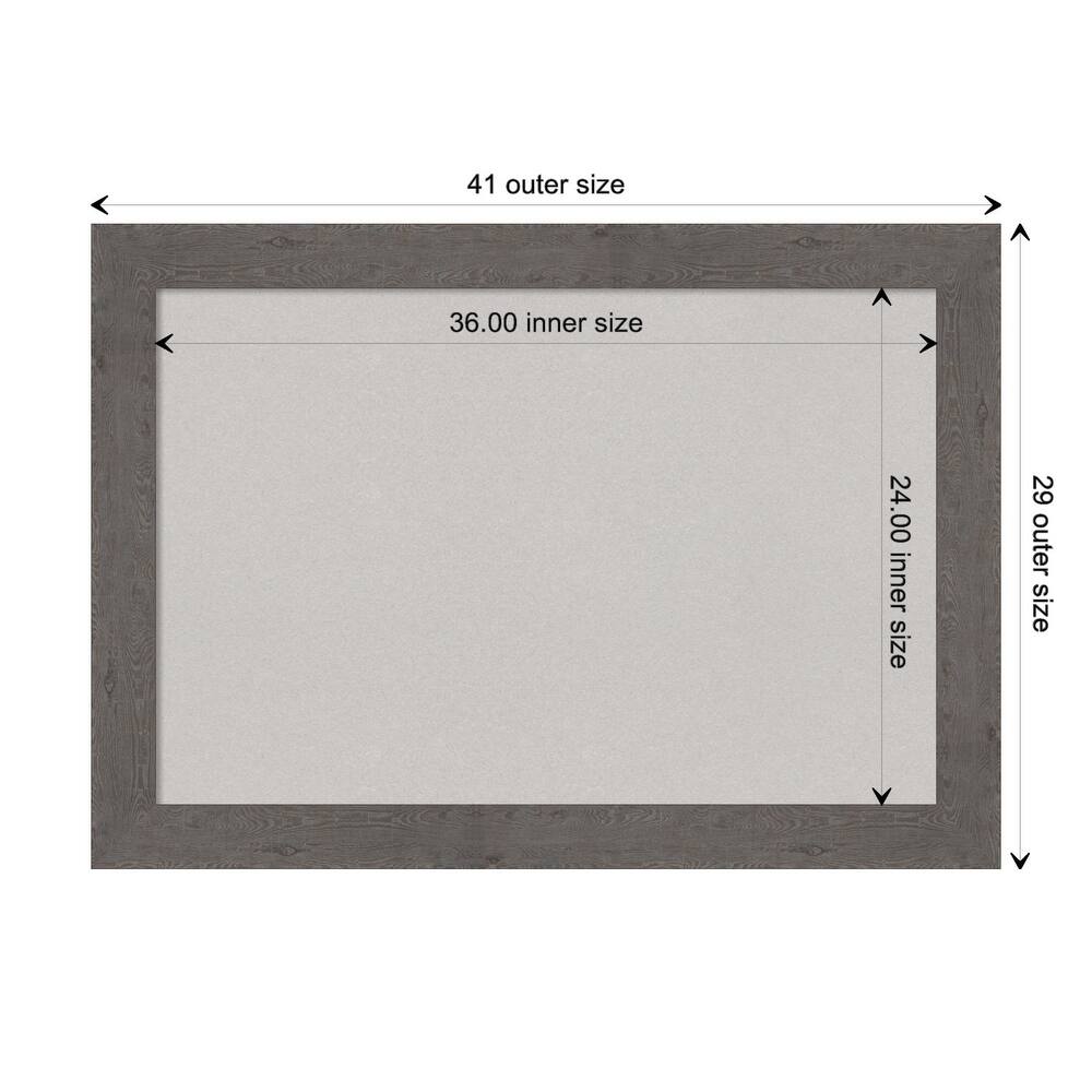 Rustic Plank Grey Framed Grey Corkboard Bulletin Board