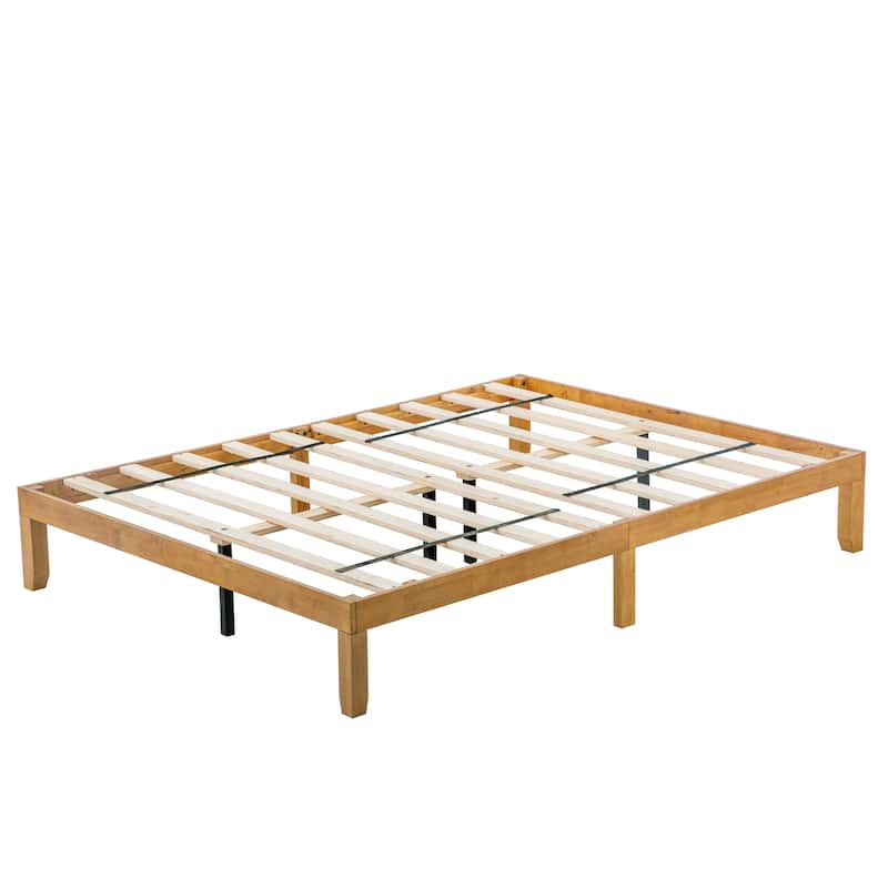 Queen Size Wooden Platform Bed with Slat Support