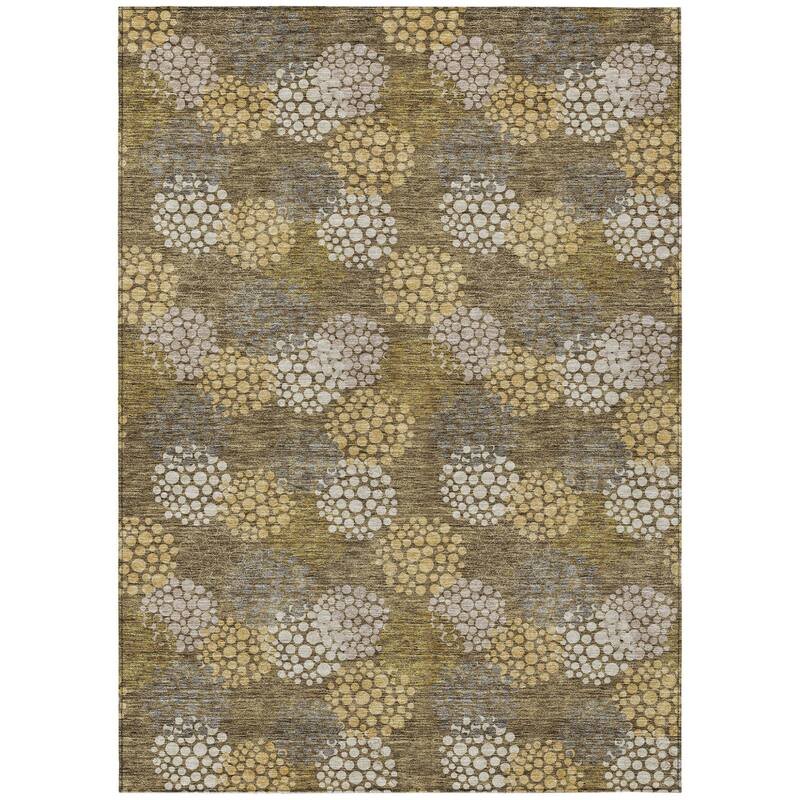 HomeRoots Polka Dot Transitional Rectangle Outdoor Rug