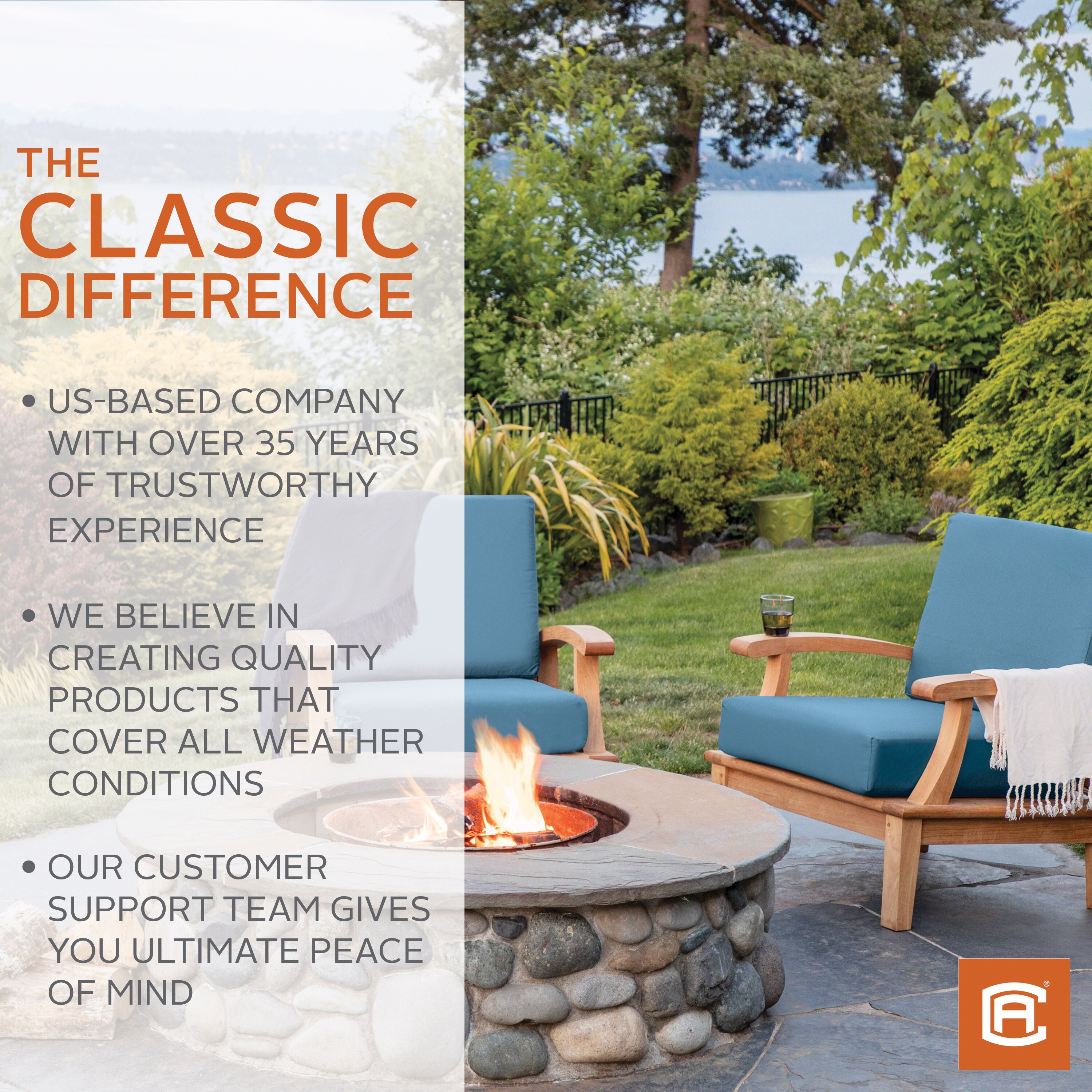 Classic Accessories Ravenna Water Resistant 25 x 22 x 4 Inch Patio