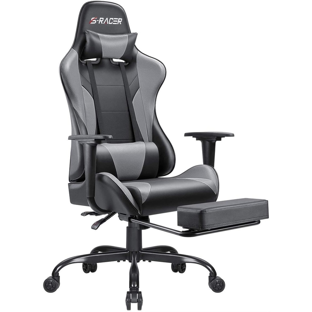 S racer gaming sales chair black and white