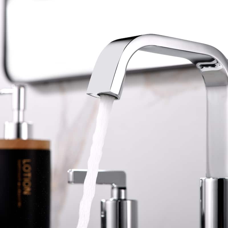 Luxier Raiden 8 in. Widespread 2-Handle Bathroom Faucet with Drain