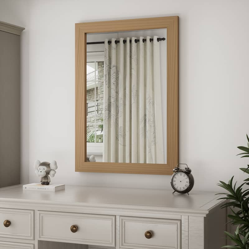 Modern Wall Mirrors, Rectangular Mirror with Wood Framed, Bathroom Mirror Barn Mirror Barn Door Mirror with Multi Size
