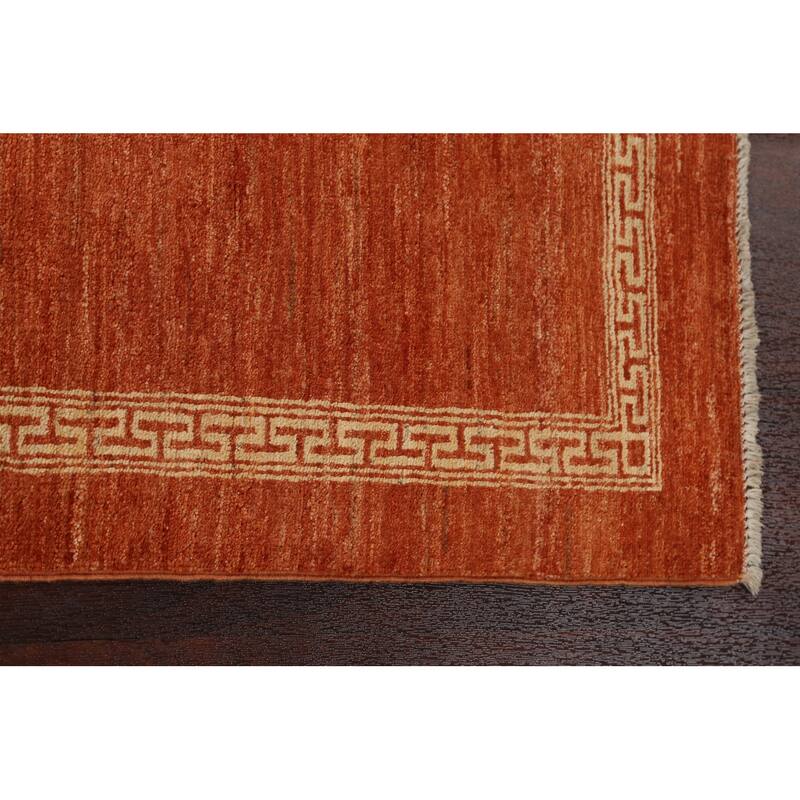 Bordered Geometric Gabbeh Kashkoli Runner Rug Hand-knotted Wool Carpet - 2'4" x 4'8"