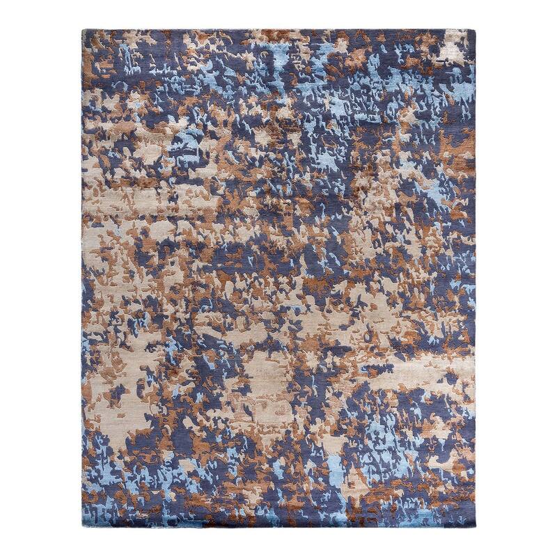 Modern One-of-a-Kind Hand-Knotted Area Rug, Beige - 8' 2" x 10' 2"