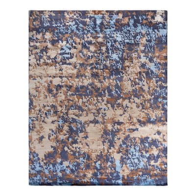 Modern One-of-a-Kind Hand-Knotted Area Rug, Beige - 8' 2" x 10' 2"