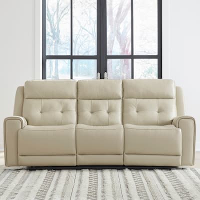 Carrington Leather Dual Power Reclining Sofa