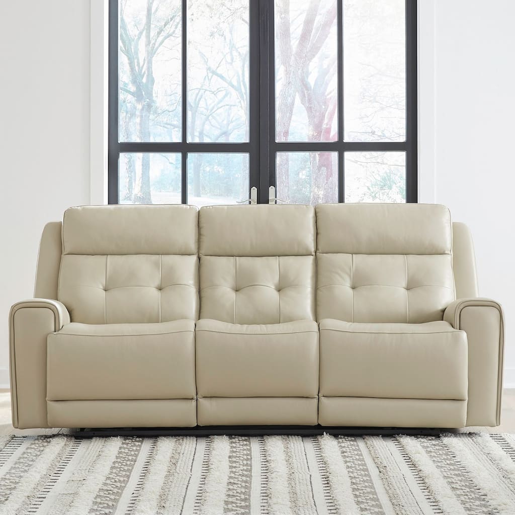 Carrington Leather Dual Power Reclining Sofa