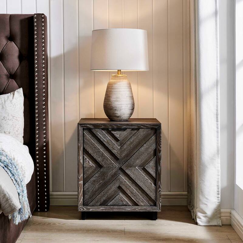 Uttermost Barrett Dark Charcoal Oak Cabinet - 22.00" W x 26.00" H x 20.00" D