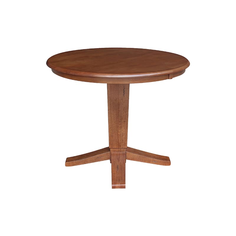36 in Solid Wood Round Top Pedestal Dining Table
