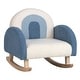 preview thumbnail 6 of 5, Velvet Upholstered Kids Sofa Rocking Chair Toddler Furniture Armchair Blue