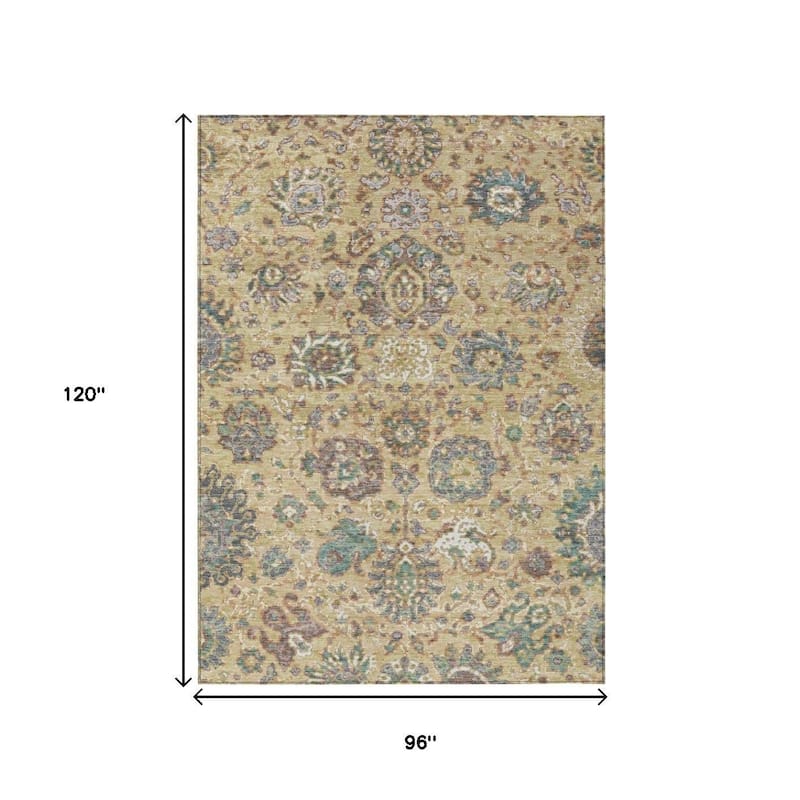 HomeRoots Floral Traditional Rectangle Outdoor Rug