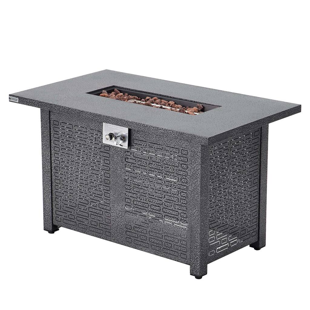 42 in. Steel Outdoor Fire Pit 55,000 BTU CAS Certification with Lid