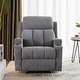 preview thumbnail 16 of 31, Manual Recliner Massage and Heating Chair Sofa with 2 Cup Holders Breathable Fabric