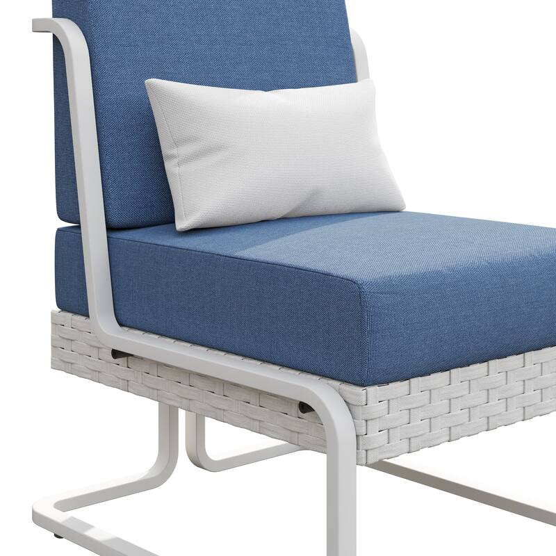 Corvus Akrotiri Outdoor Wicker Club Chair Set (Set of 2) with Olefin Cushions